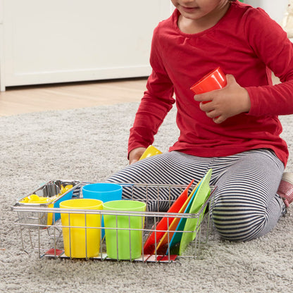 Melissa & Doug Let's Play House! Wash & Dry Dish Set