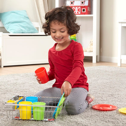 Melissa & Doug Let's Play House! Wash & Dry Dish Set