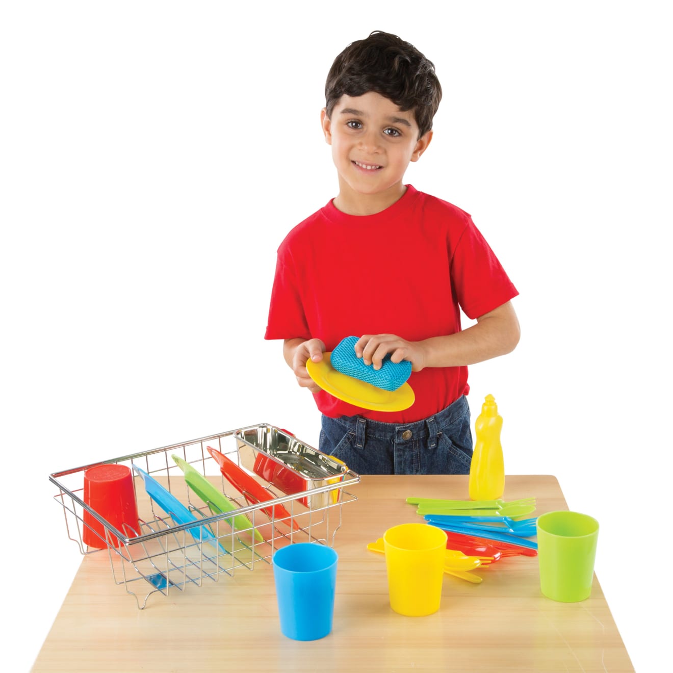 Melissa & Doug Let's Play House! Wash & Dry Dish Set