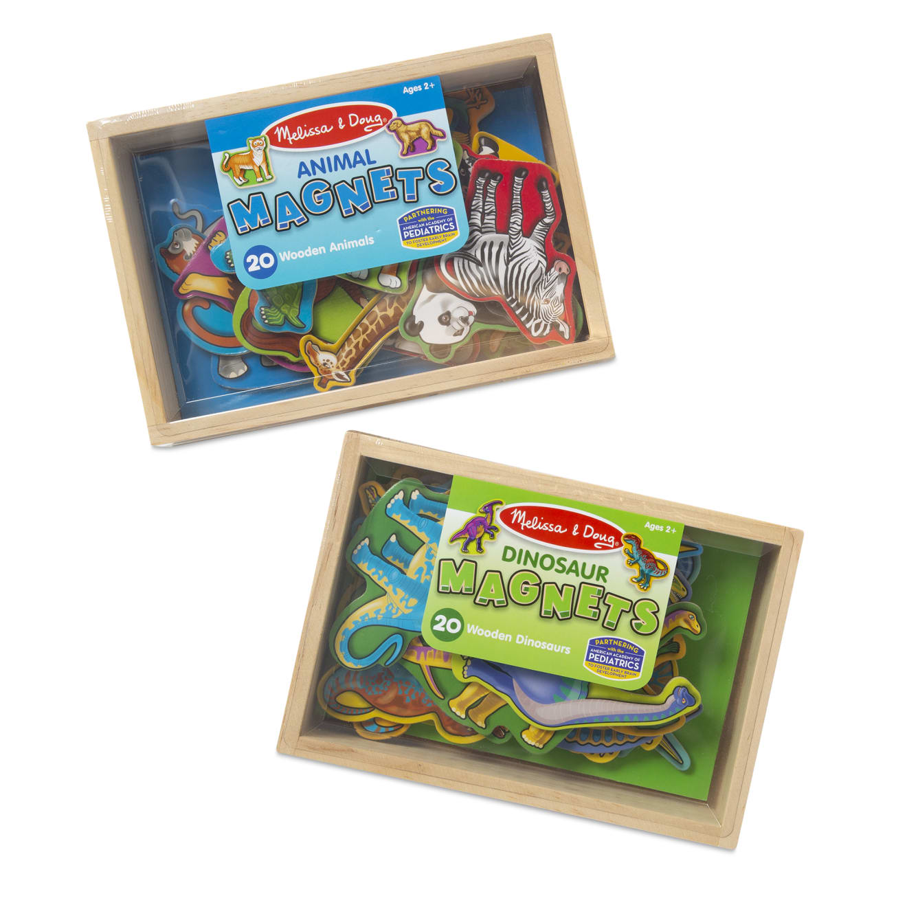 Melissa & Doug Wooden Magnets Bundle - Animals And Dinosaurs