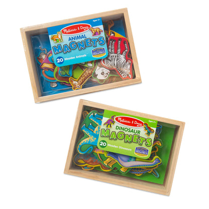 Melissa & Doug Wooden Magnets Bundle - Animals And Dinosaurs