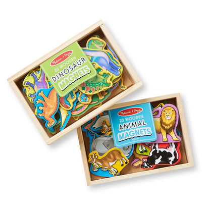 Melissa & Doug Wooden Magnets Bundle - Animals And Dinosaurs