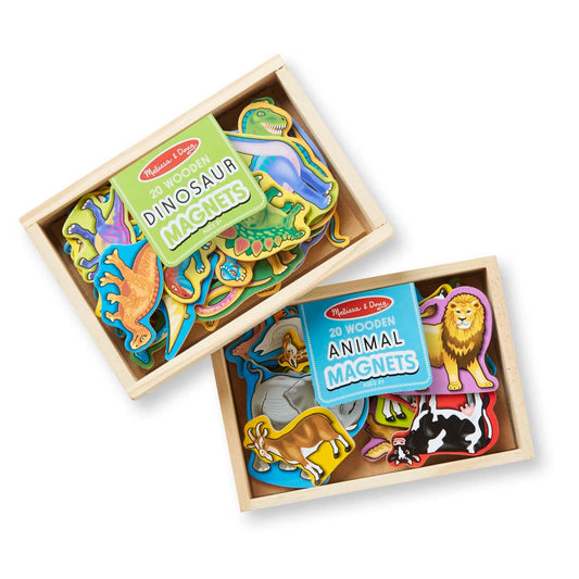Melissa & Doug Wooden Magnets Bundle - Animals And Dinosaurs