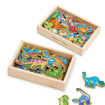 Melissa & Doug Wooden Magnets Bundle - Animals And Dinosaurs