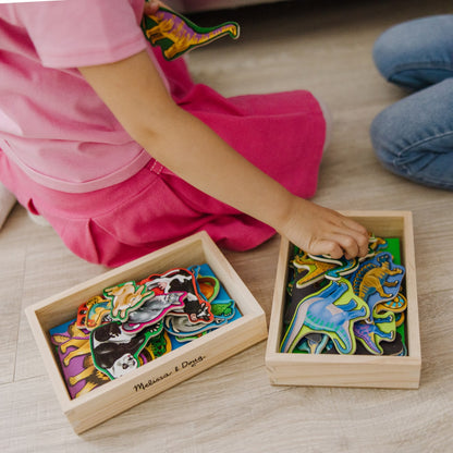 Melissa & Doug Wooden Magnets Bundle - Animals And Dinosaurs