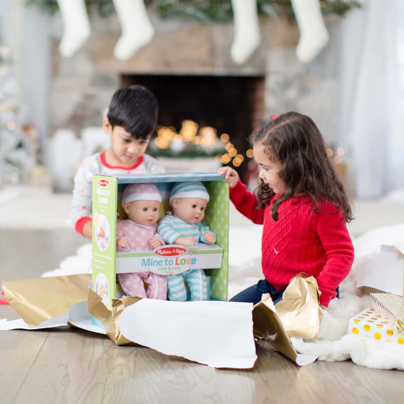Melissa & Doug Mine To Love Twins Luke & Lucy Dolls