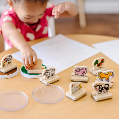 Melissa & Doug My First Wooden Stamp Set - Farm Animals