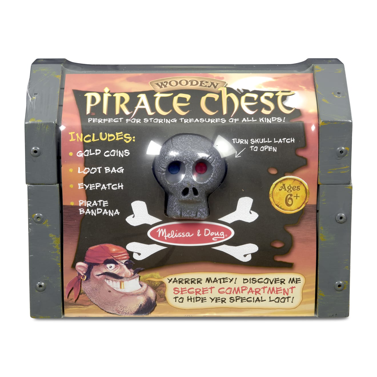 Melissa & Doug Wooden Pirate Chest