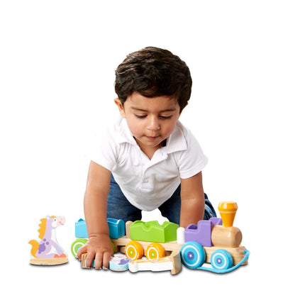 Melissa & Doug First Play Wooden Rocking Farm Animals Pull Train