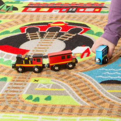 Melissa & Doug Round The Rails Train Rug