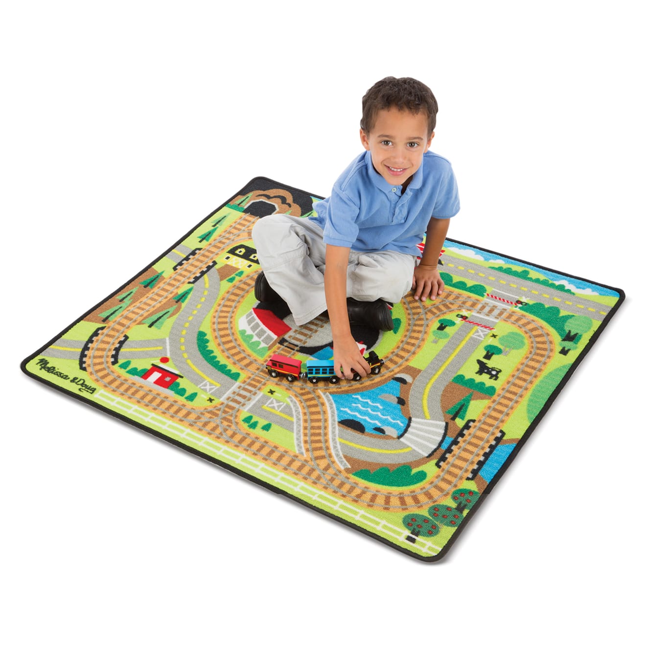 Melissa & Doug Round The Rails Train Rug