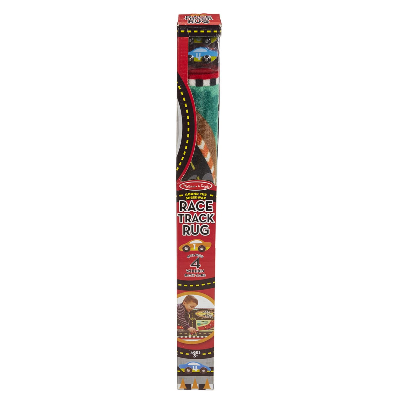 Melissa & Doug Round The Speedway Race Track Rug & Car Set