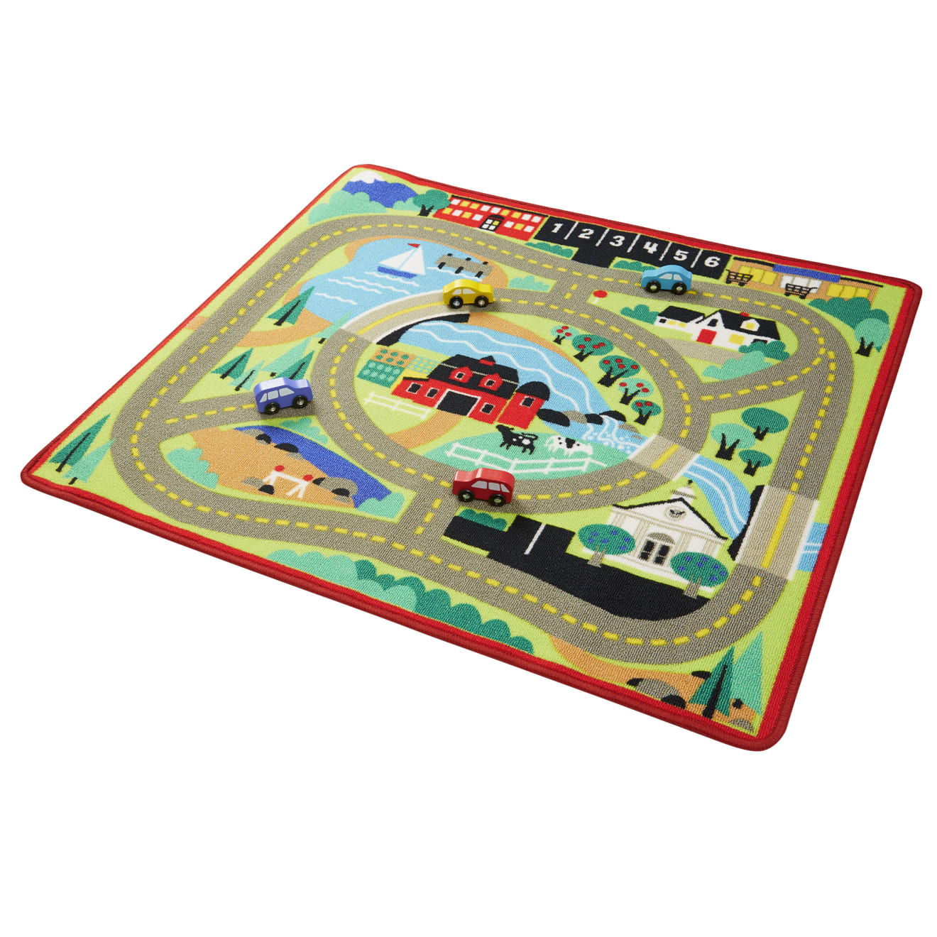 Melissa & Doug Round The Town Road Rug & Car Set