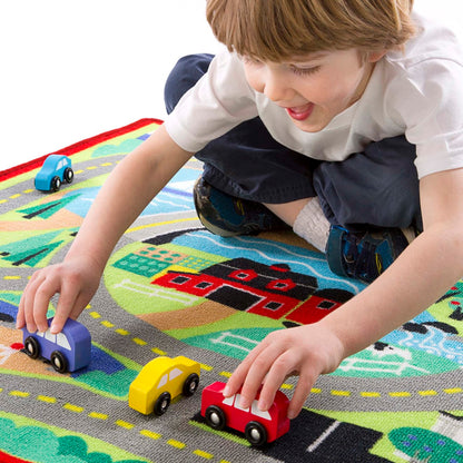 Melissa & Doug Round The Town Road Rug & Car Set