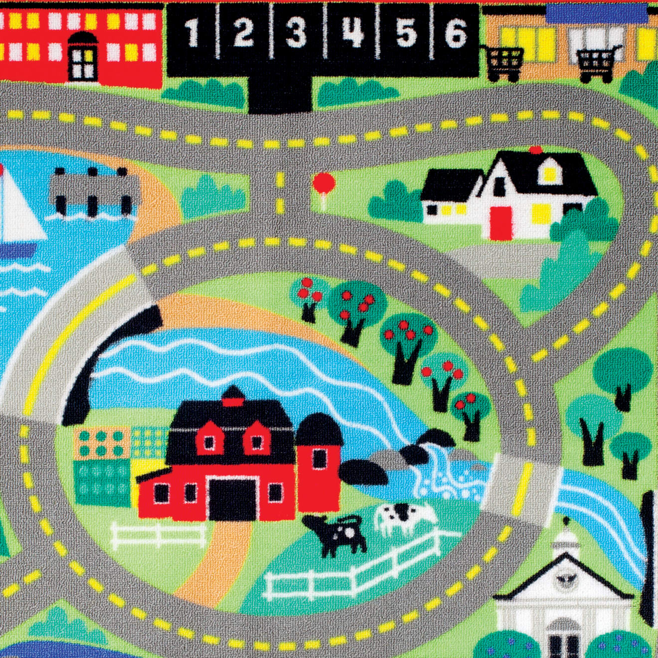 Melissa & Doug Round The Town Road Rug & Car Set