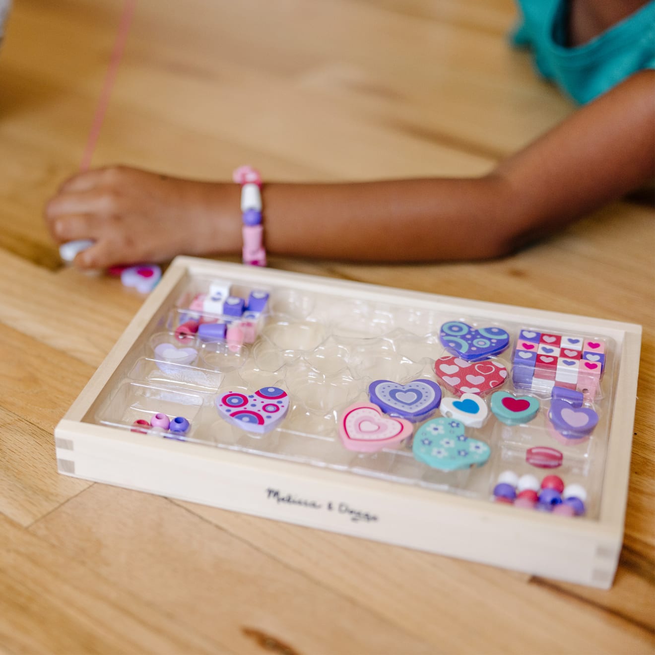 Melissa & Doug Created By Me! Heart Beads Wooden Bead Kit