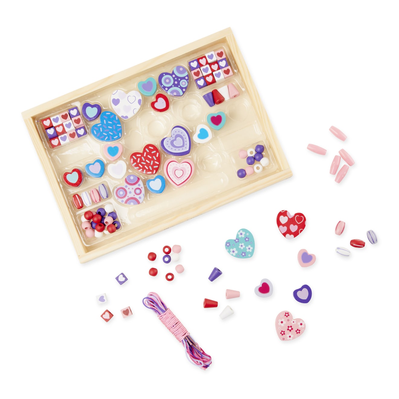 Melissa & Doug Created By Me! Heart Beads Wooden Bead Kit