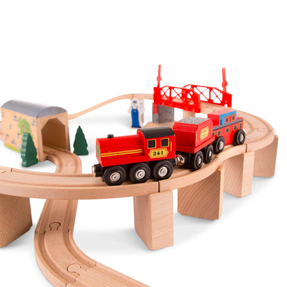 Melissa & Doug Swivel Bridge Train Set