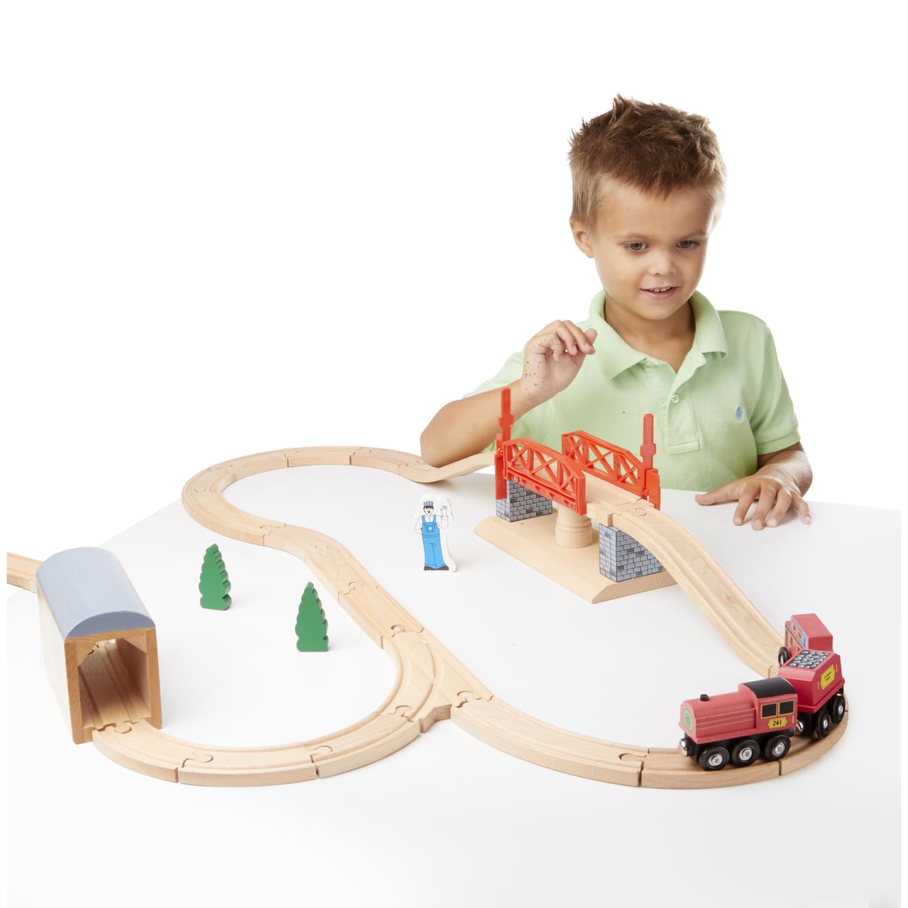 Melissa & Doug Swivel Bridge Train Set