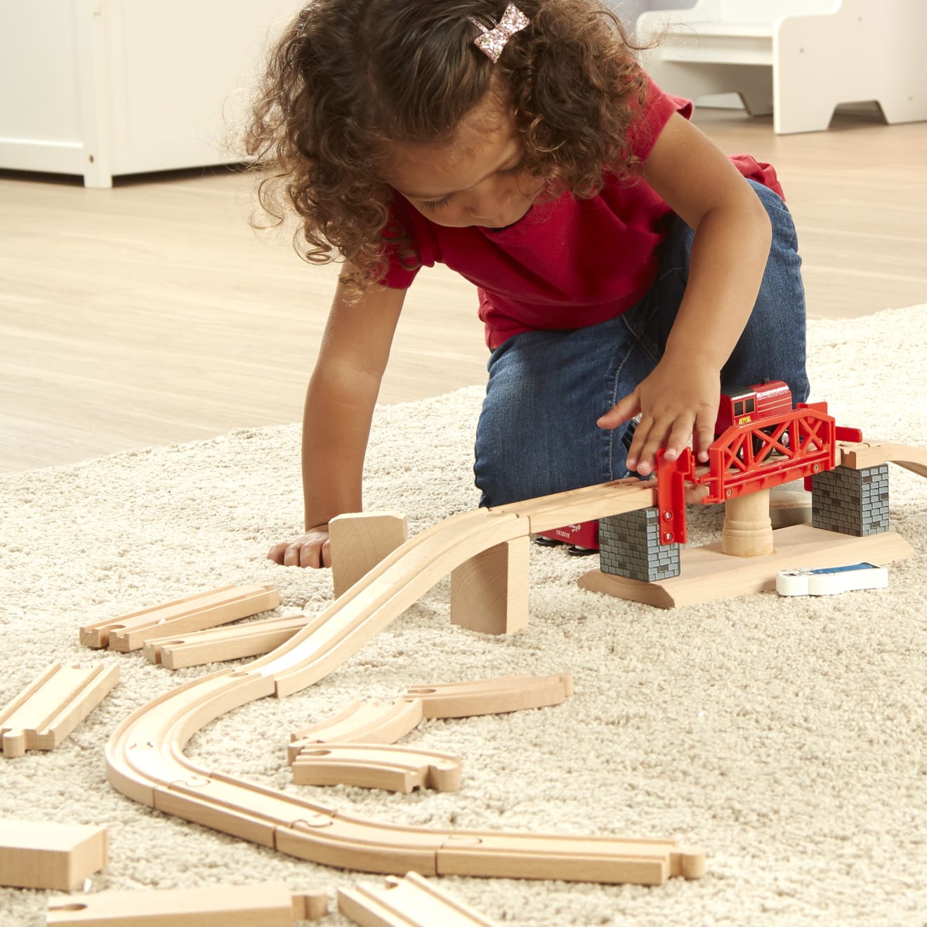 Melissa & Doug Swivel Bridge Train Set
