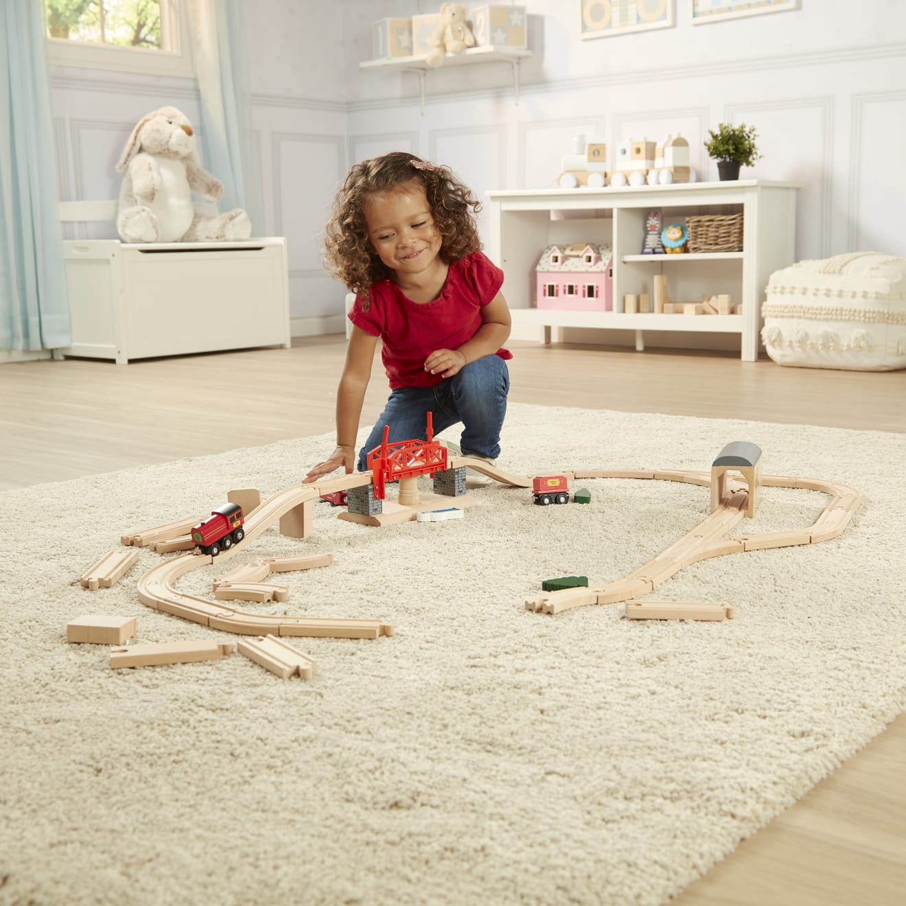 Melissa & Doug Swivel Bridge Train Set
