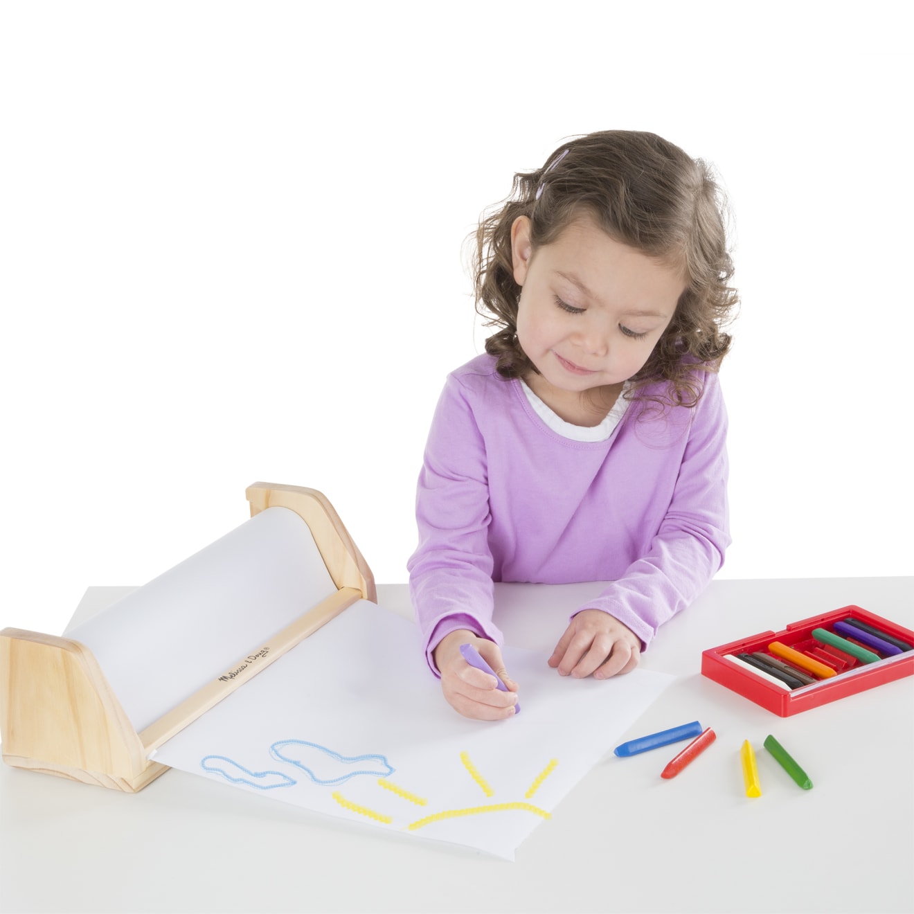 Melissa & Doug Wooden Tabletop Paper Roll Dispenser