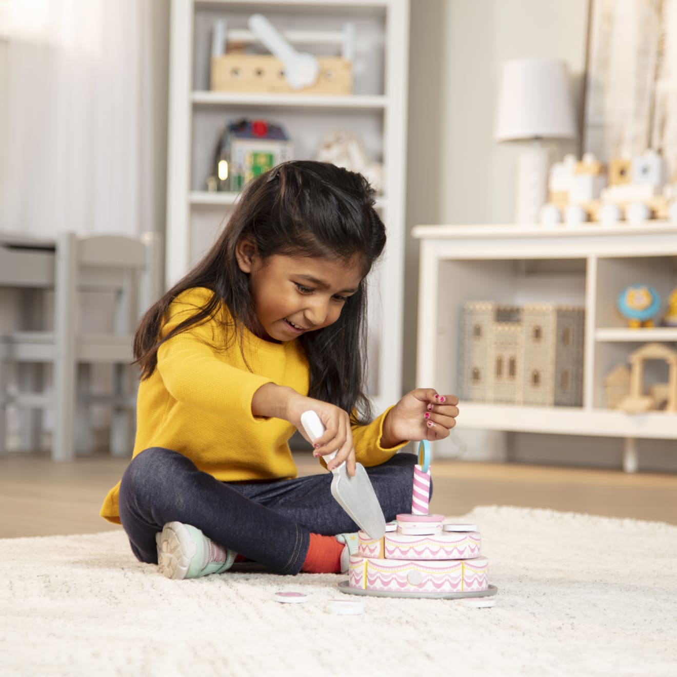 Melissa & Doug Triple-Layer Party Cake - Wooden Play Food