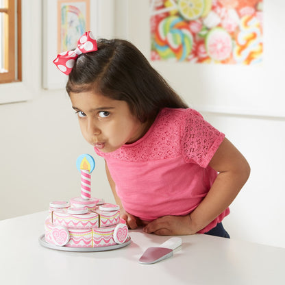 Melissa & Doug Triple-Layer Party Cake - Wooden Play Food