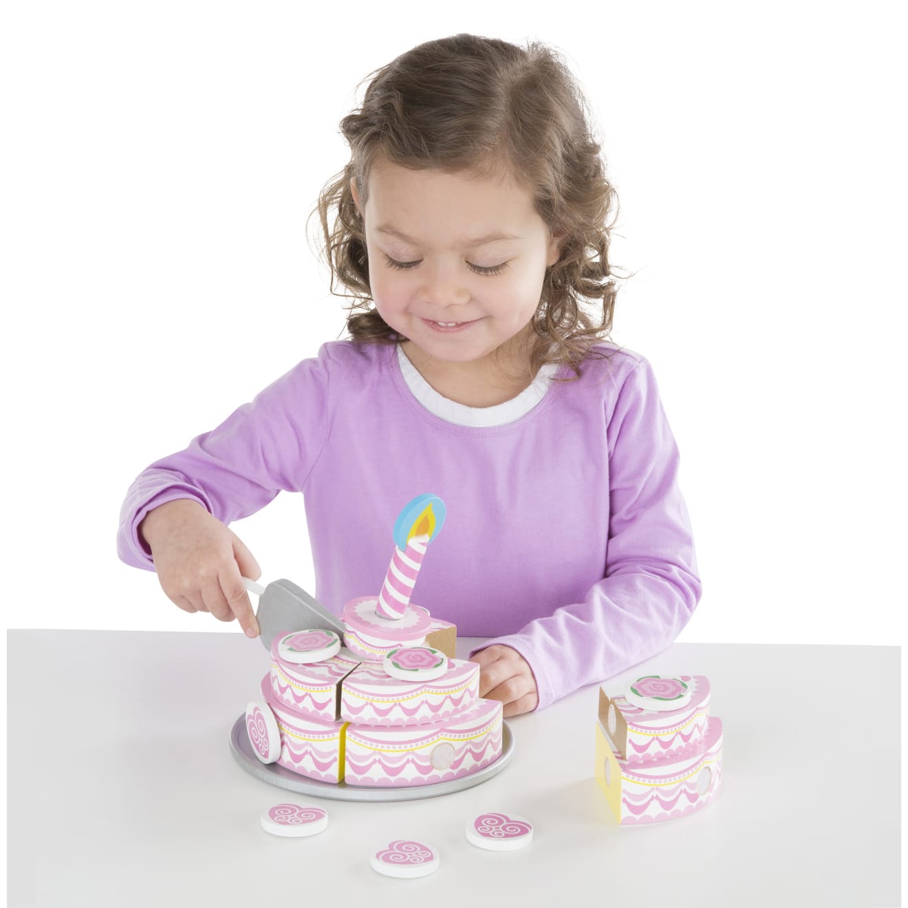 Melissa & Doug Triple-Layer Party Cake - Wooden Play Food