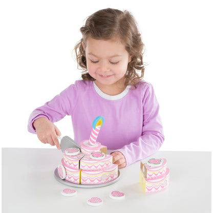 Melissa & Doug Triple-Layer Party Cake - Wooden Play Food