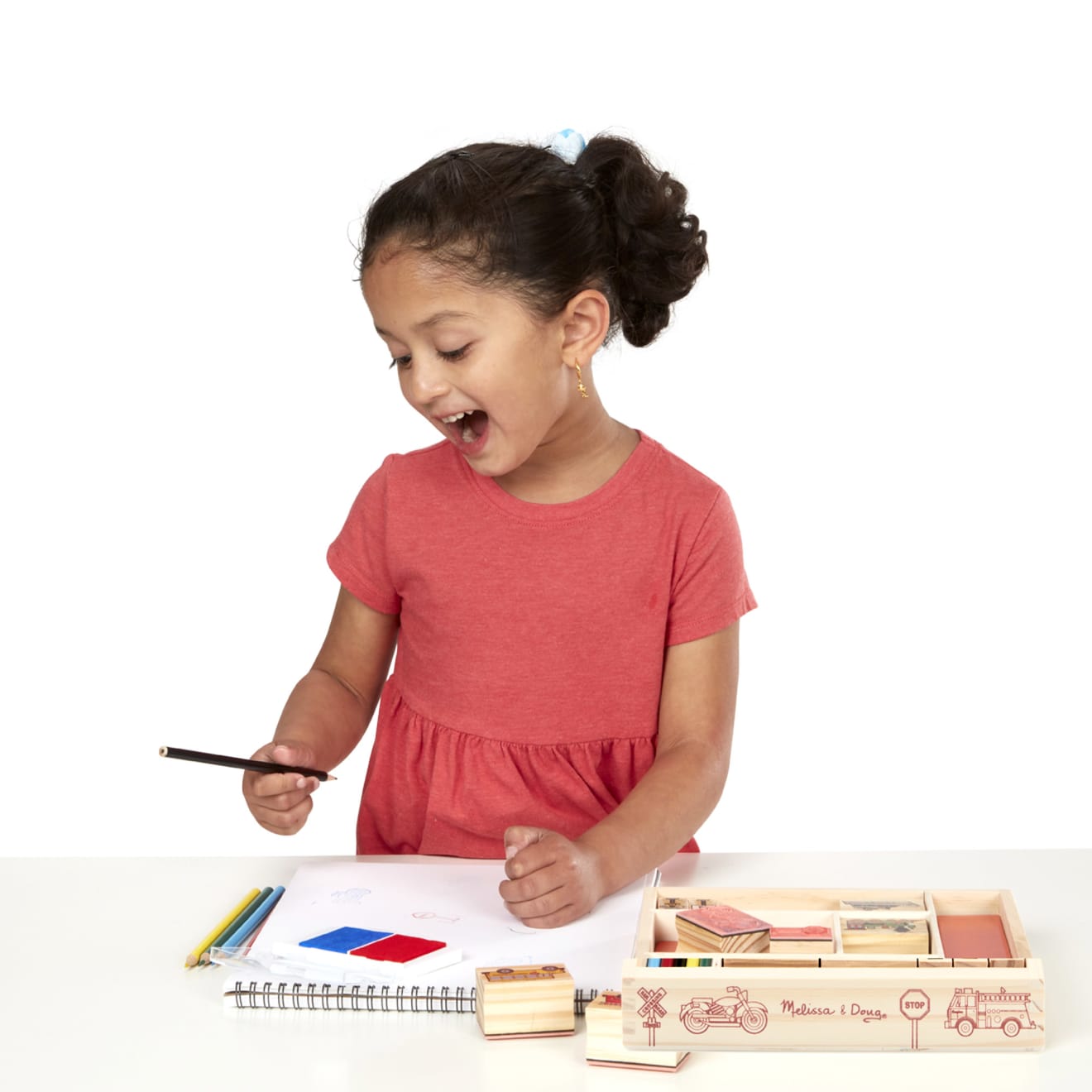 Melissa & Doug Wooden Stamp Set - Vehicles