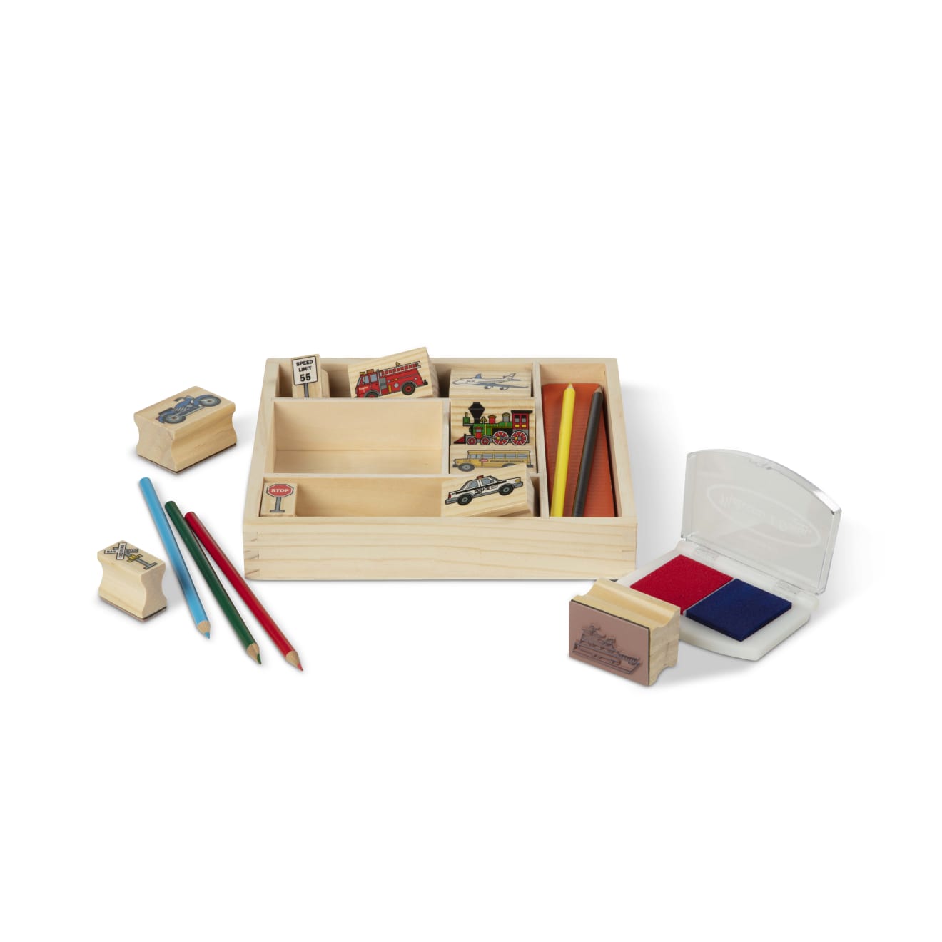 Melissa & Doug Wooden Stamp Set - Vehicles