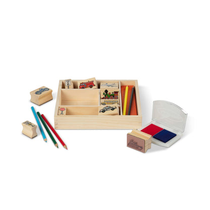 Melissa & Doug Wooden Stamp Set - Vehicles