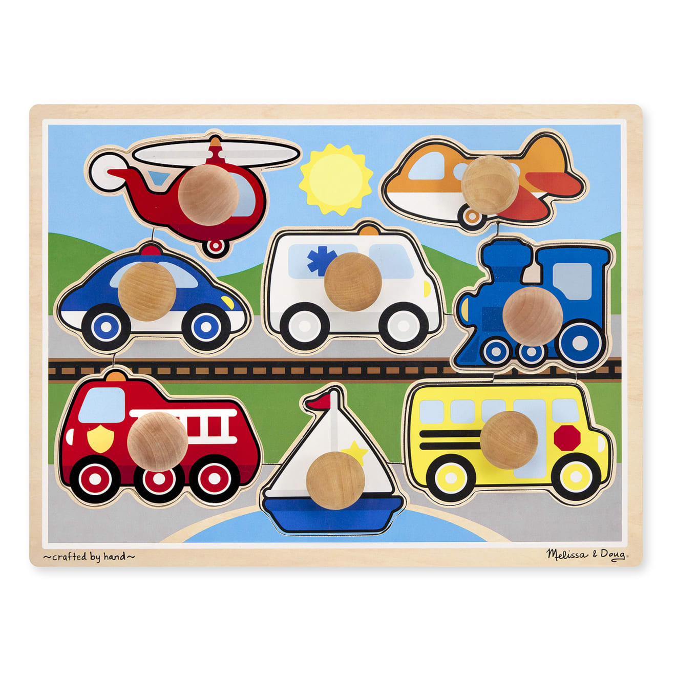 Melissa & Doug Vehicles Jumbo Knob Puzzle - 8 Pieces