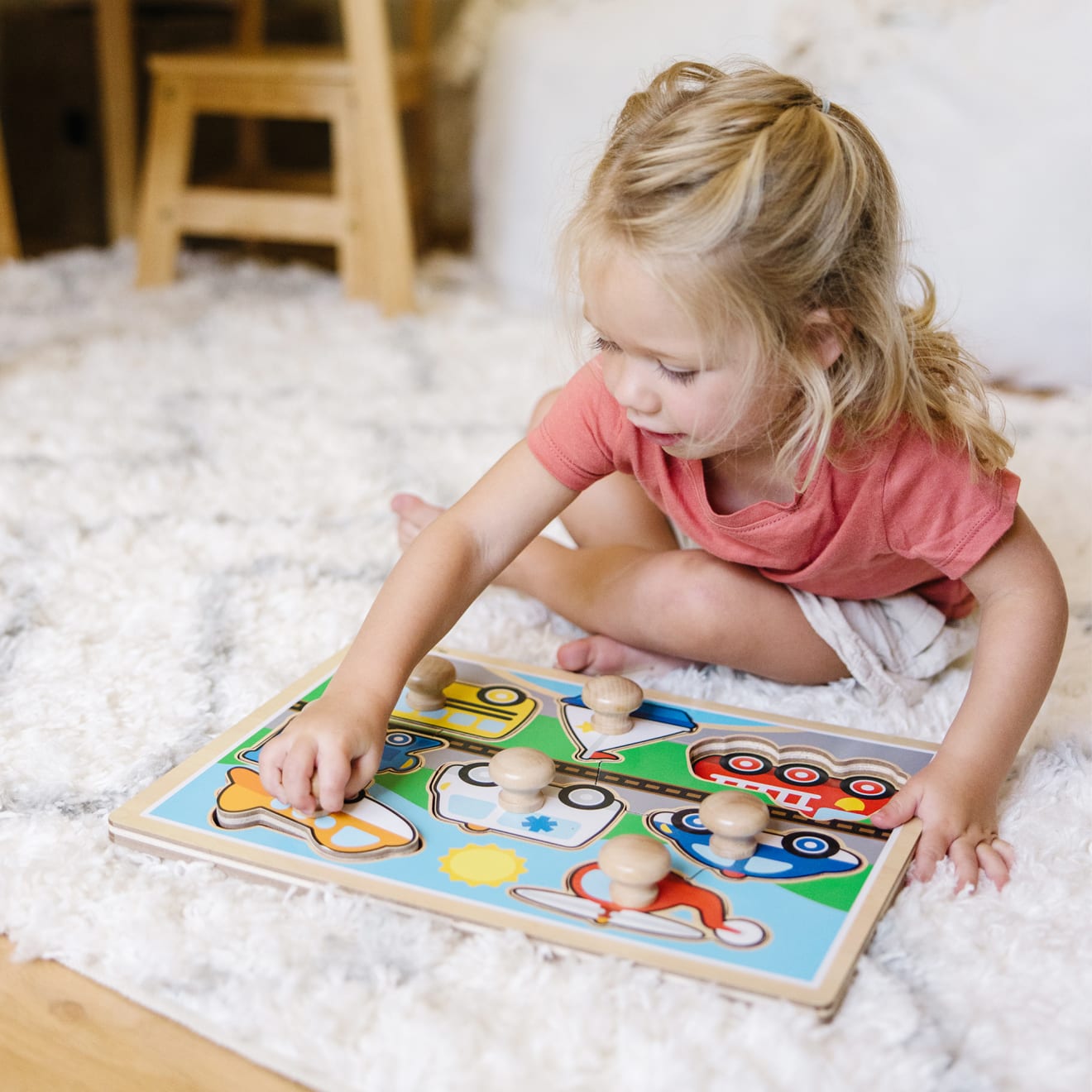 Melissa & Doug Vehicles Jumbo Knob Puzzle - 8 Pieces