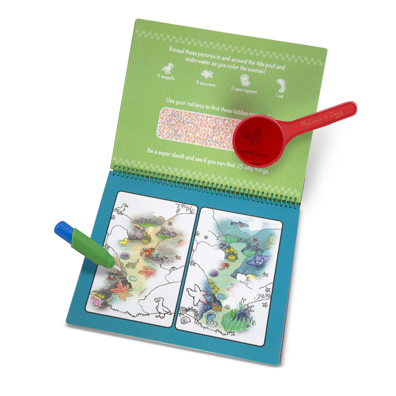Melissa & Doug Water Wow! Animal Antics Deluxe Water-Reveal Pad - On The Go Travel Activity