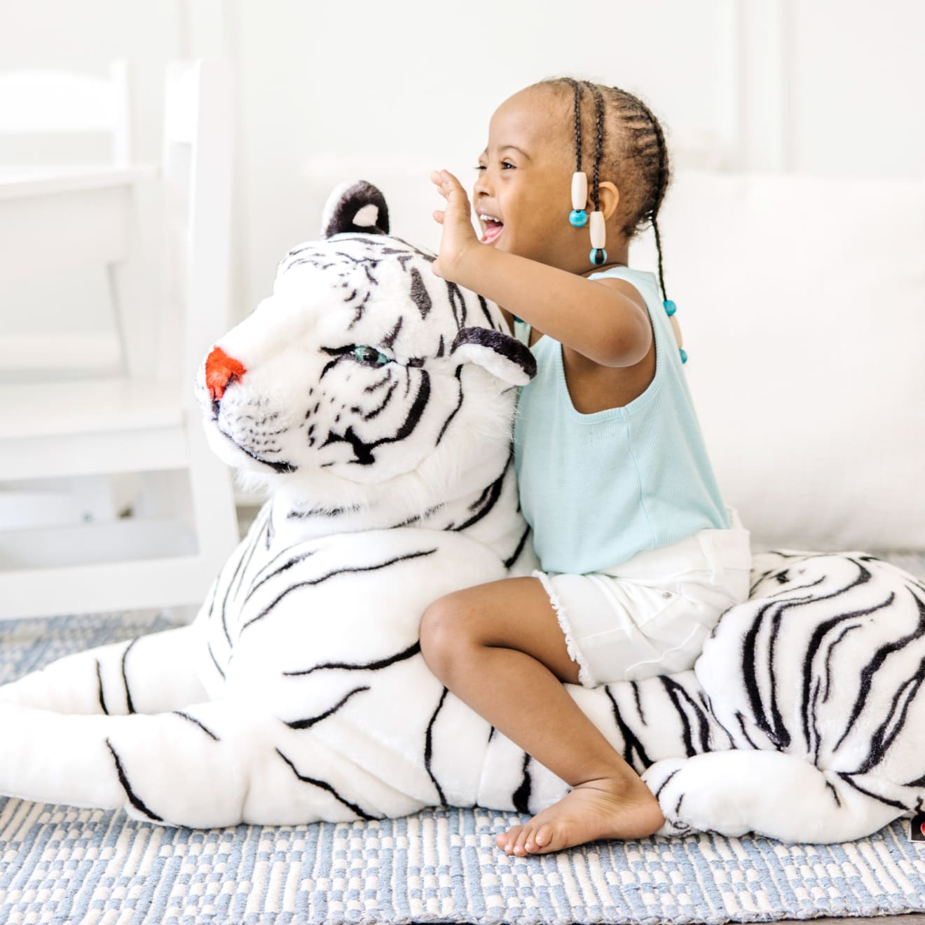 Melissa & Doug White Tiger Giant Stuffed Animal