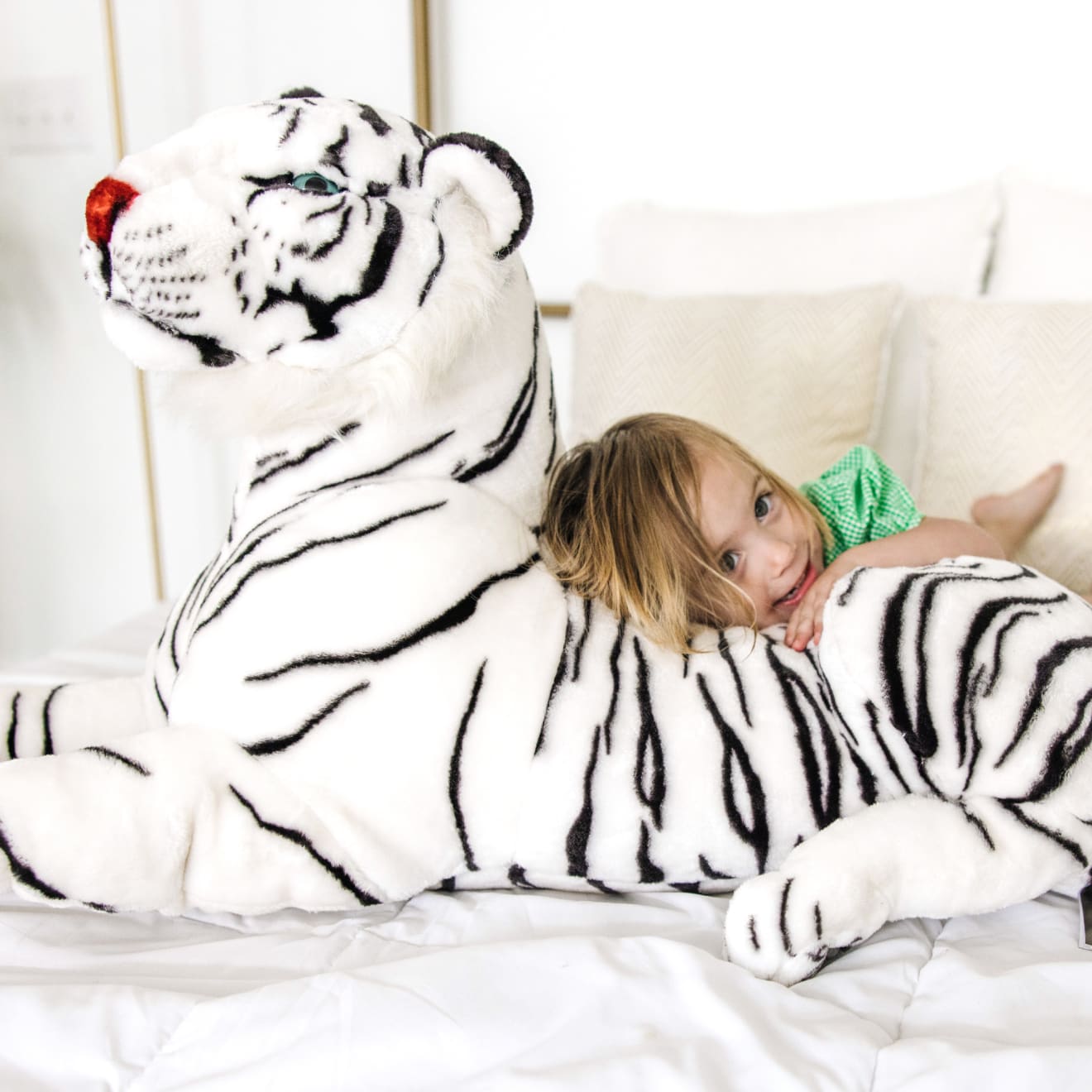 Melissa & Doug White Tiger Giant Stuffed Animal