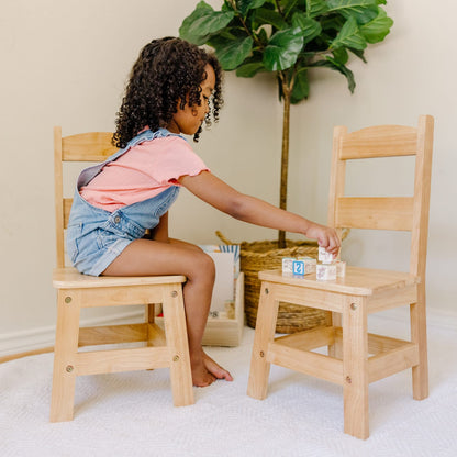 Melissa & Doug Pair Of Solid Wood Chairs 2-Piece Set