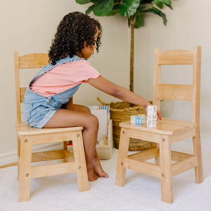 Melissa & Doug Pair Of Solid Wood Chairs 2-Piece Set