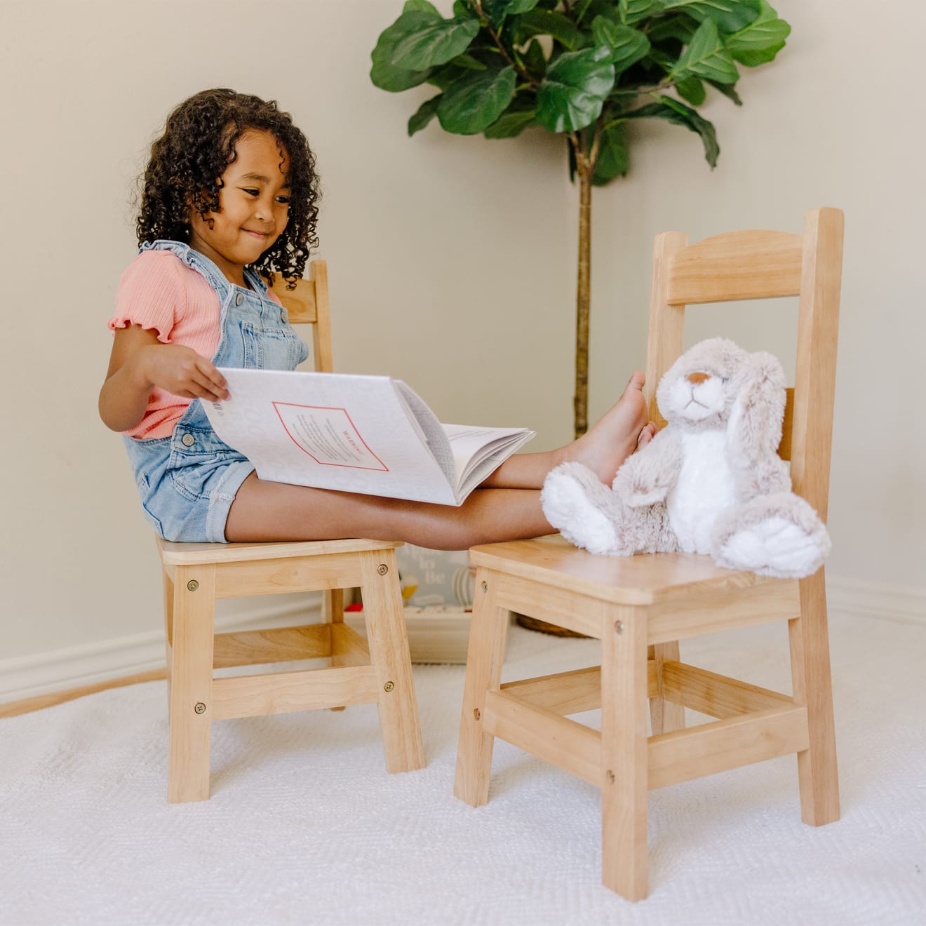 Melissa & Doug Pair Of Solid Wood Chairs 2-Piece Set