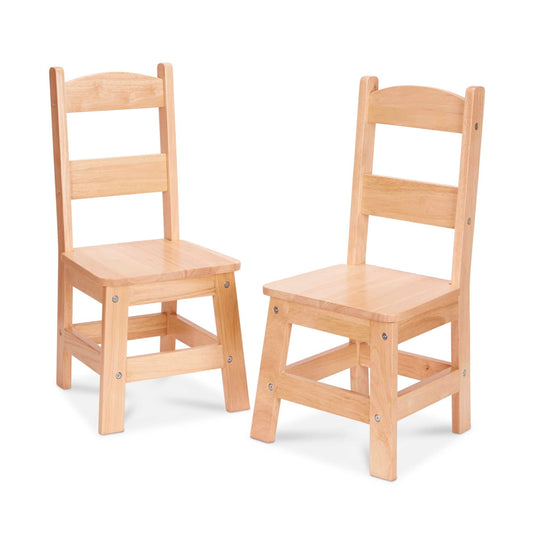 Melissa & Doug Pair Of Solid Wood Chairs 2-Piece Set