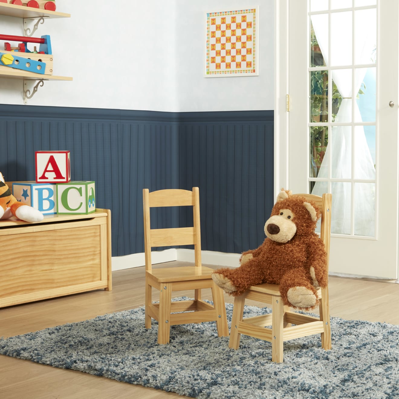 Melissa & Doug Pair Of Solid Wood Chairs 2-Piece Set