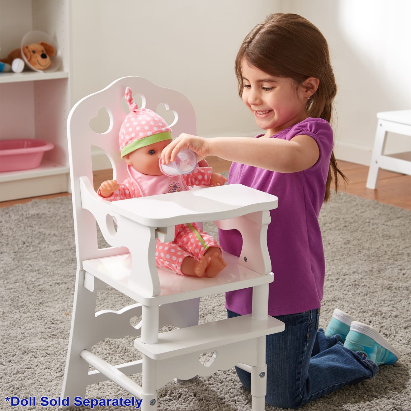 Melissa & Doug Wooden Doll High Chair