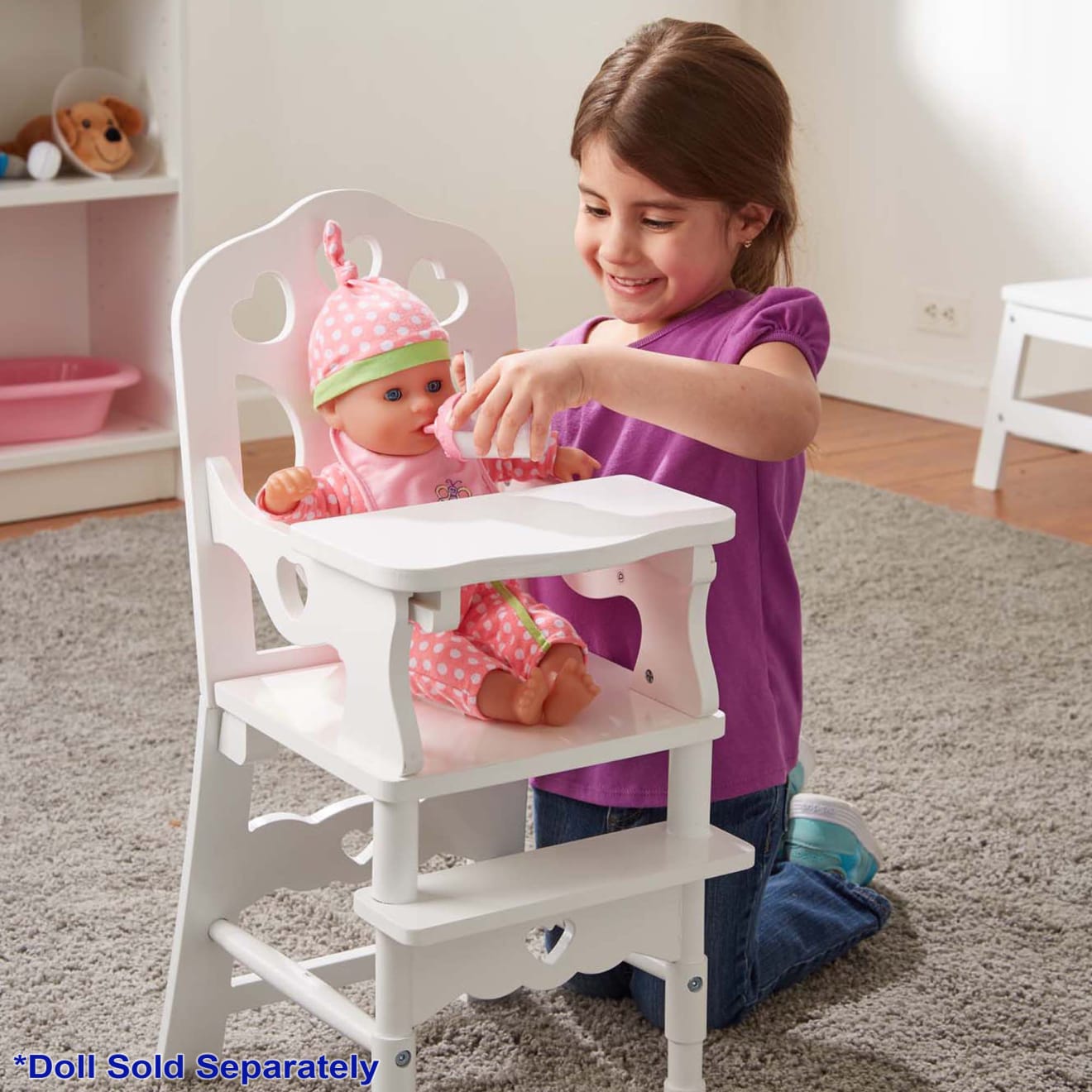 Melissa & Doug Wooden Doll High Chair