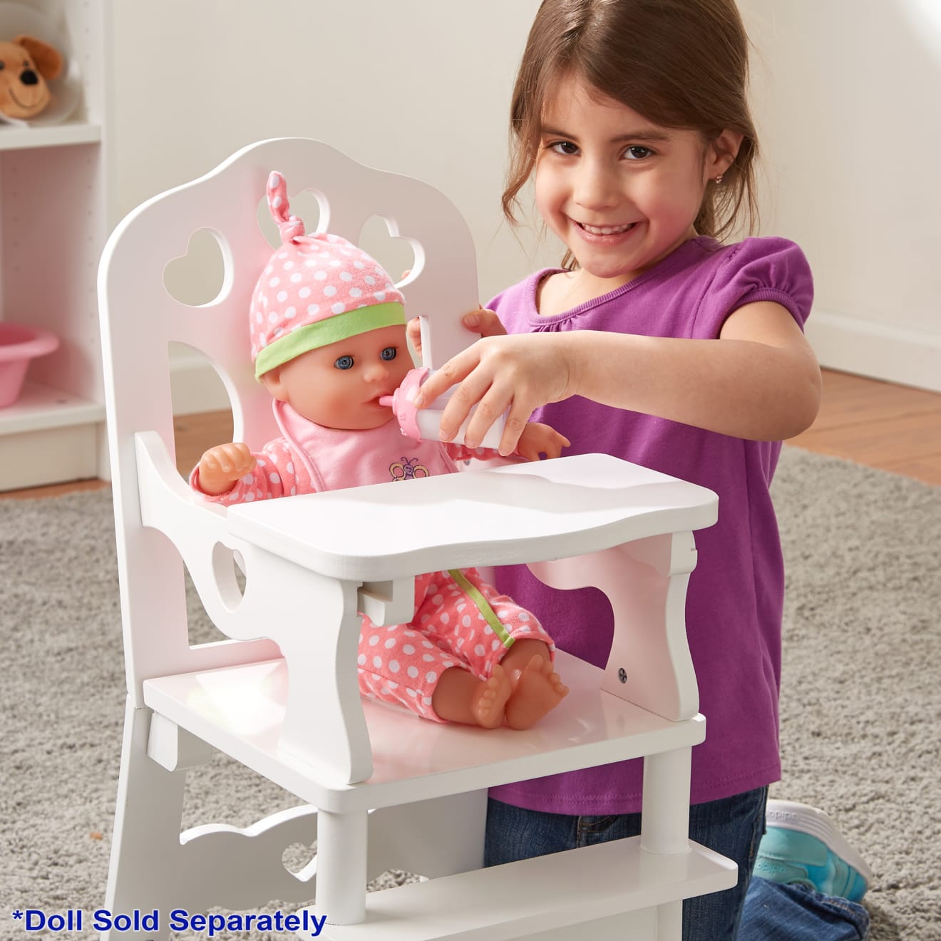Melissa & Doug Wooden Doll High Chair