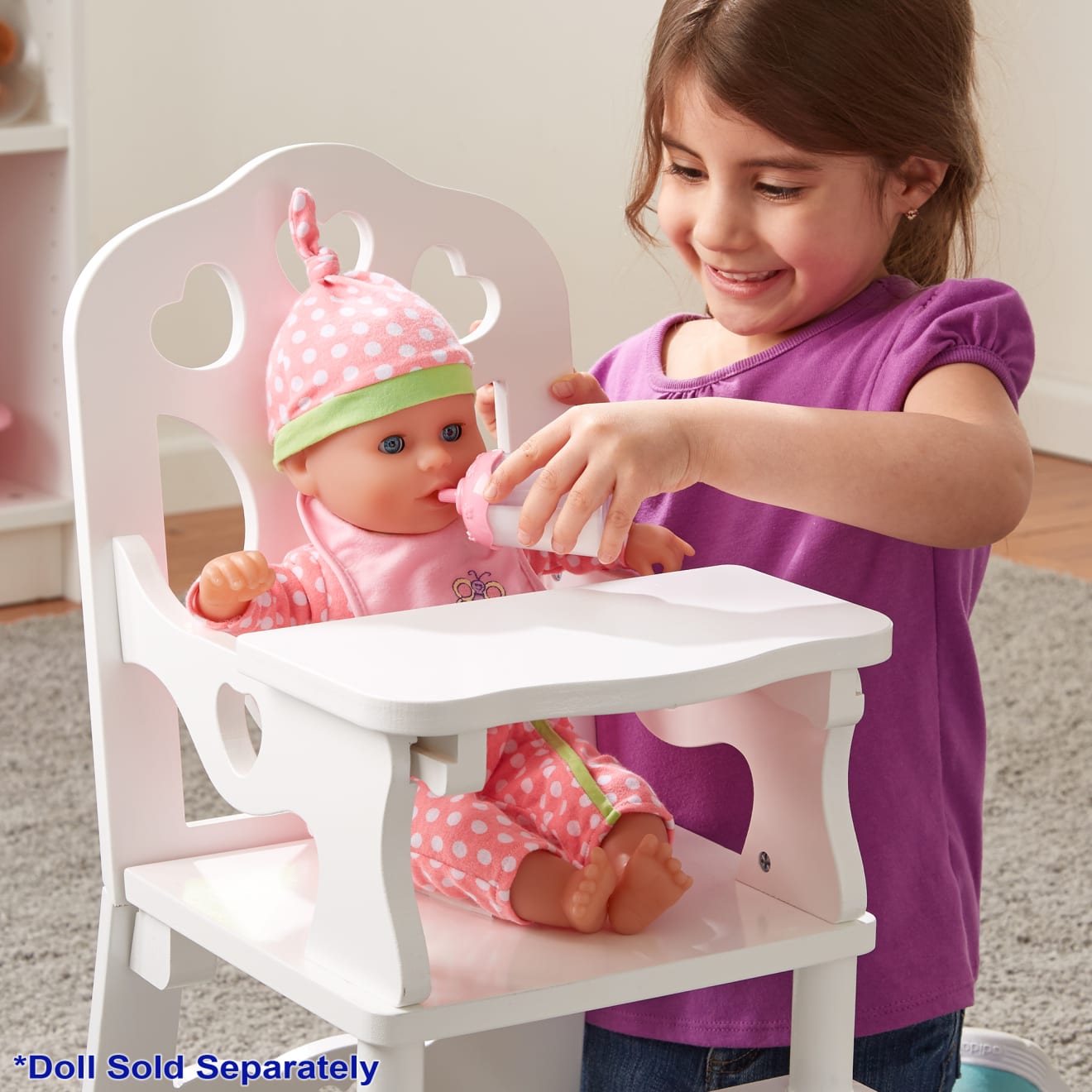 Melissa & Doug Wooden Doll High Chair