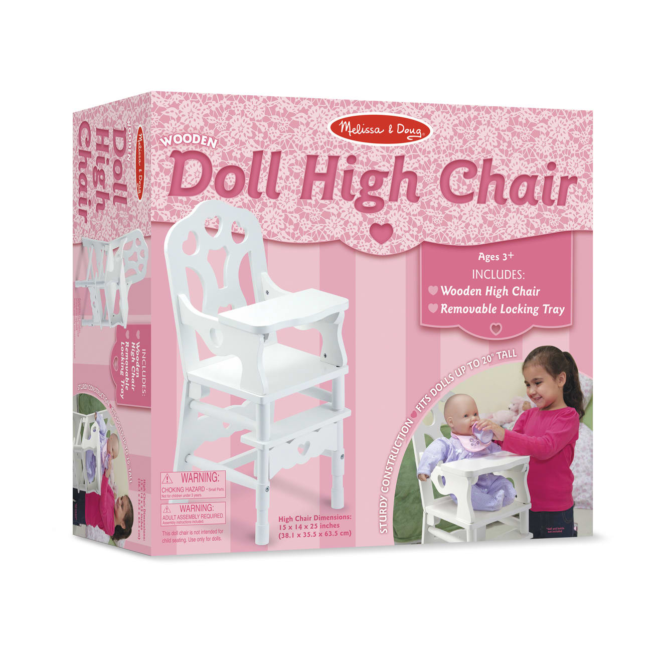 Melissa & Doug Wooden Doll High Chair