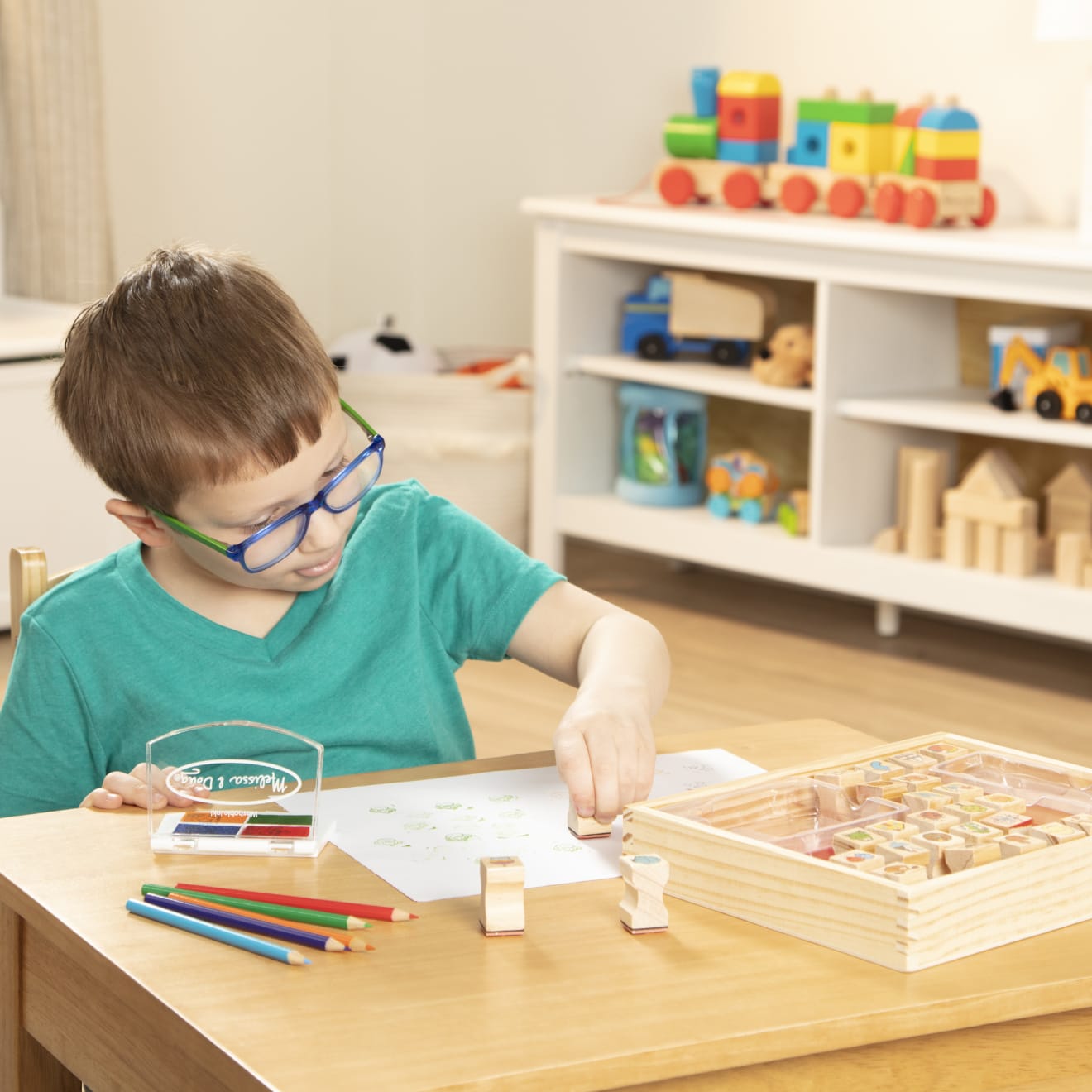Melissa & Doug Wooden Favorite Things Stamp Set