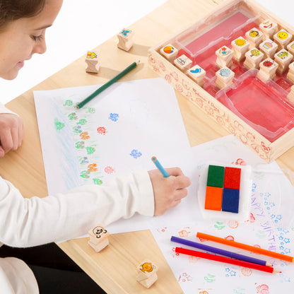 Melissa & Doug Wooden Favorite Things Stamp Set